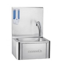 Casselin Handwasbak RVS met kniebediening | Geïntegreerde zeepdispenser 360ml | 400x330x570(h)mm Casselin Handwasbak RVS met kniebediening | Geïntegreerde zeepdispenser 360ml | 400x330x570(h)mm