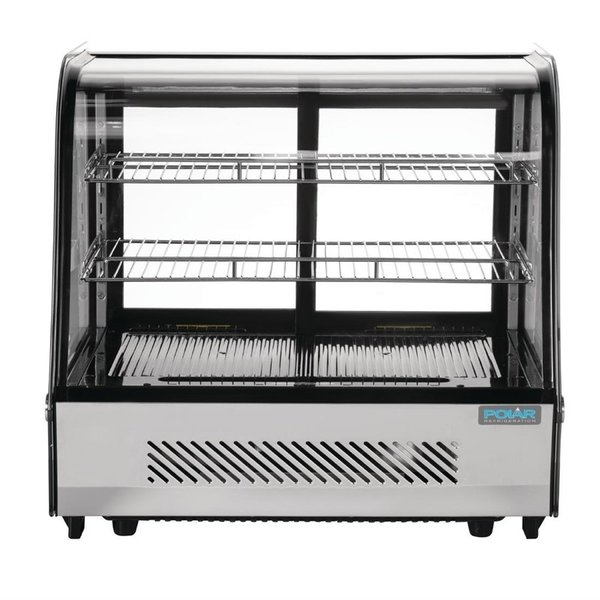 Koelvitrine | Zwart/RVS | 120L | +2°C/+12°C | 3 Schappen | 696x568x686(h)mm