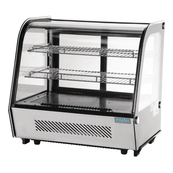 Koelvitrine | Zwart/RVS | 120L | +2°C/+12°C | 3 Schappen | 696x568x686(h)mm