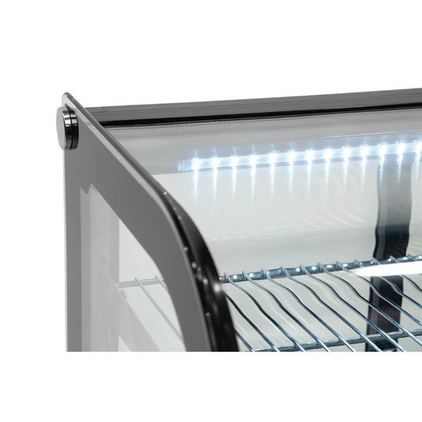 Koelvitrine | Zwart/RVS | 120L | +2°C/+12°C | 3 Schappen | 696x568x686(h)mm