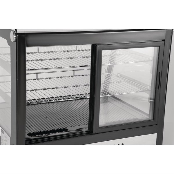 Koelvitrine | Zwart/RVS | 120L | +2°C/+12°C | 3 Schappen | 696x568x686(h)mm