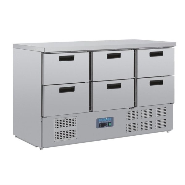 Koelwerkbank | 368L | 6 Laden (1/1 GN) | +2°C/+5°C | Geventileerd | 0.24kW | 1370x700x870(h)mm