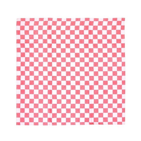 Theedoek geblokt rood 100% katoen | 660(b)x660(d)mm