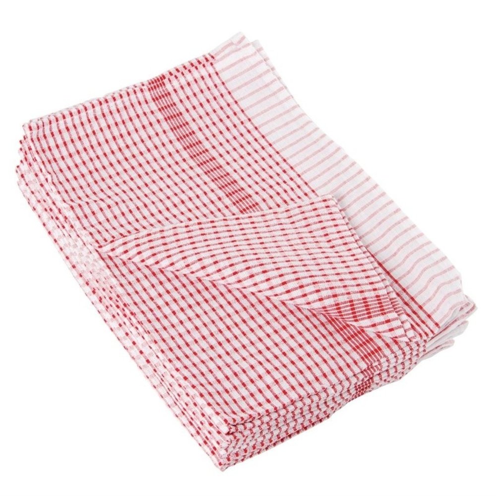 Samuel hoek bladzijde Theedoek wonderdry polyester/katoen rood | 10 stuks | 762(b)x508(d)mm -  Horecagemak