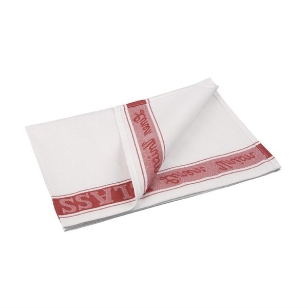 Glasdoek halflinnen rood | 762(b)x508(d)mm