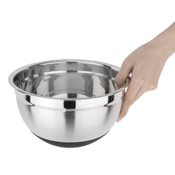 Beslagkom met siliconen bodem RVS 3L | 219(Ø)x115(h)mm