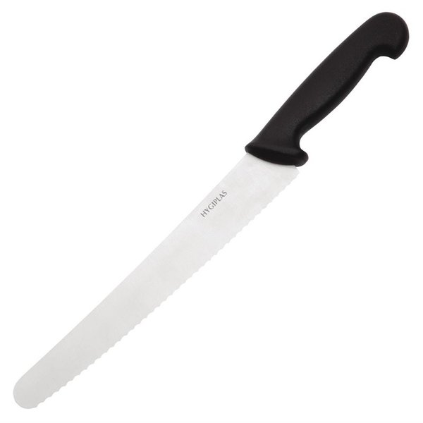 Bakkersmes gekarteld RVS zwart | 25,5(l)cm
