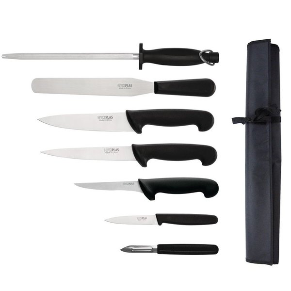 Messenset | RVS | Zwart | 7 Stuks | Incl. Foudraal