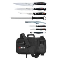 DICK Messenset | RVS | Zwart | 8 Stuks | Incl. Foudraal | 480x250x80(h)mm 