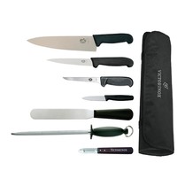 Victorinox Messenset | RVS | Zwart | 7 Stuks | Incl. Foudraal 