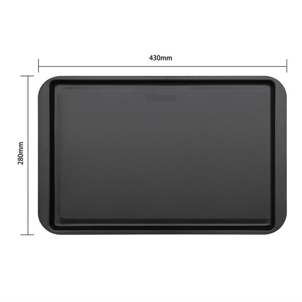 Koolstofstalen bakplaat met anti aanbak laag medium | 430x280x15(h)mm