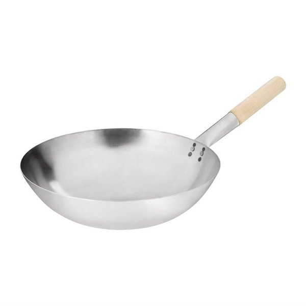 Wokpan staal met ronde bodem | 35,6(Ø)cm
