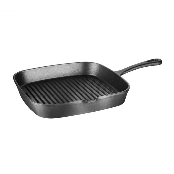 Pan vierkant geribbeld gietijzer 1,28L | 24,1(b)x24,1(d)cm
