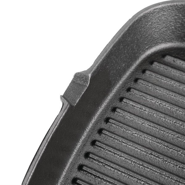 Pan vierkant geribbeld gietijzer 1,28L | 24,1(b)x24,1(d)cm