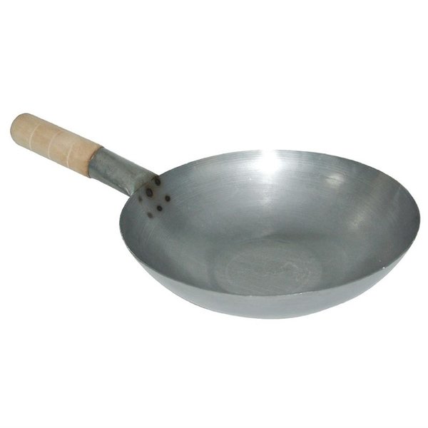 Wokpan staal met platte bodem | 35,6(Ø)cm