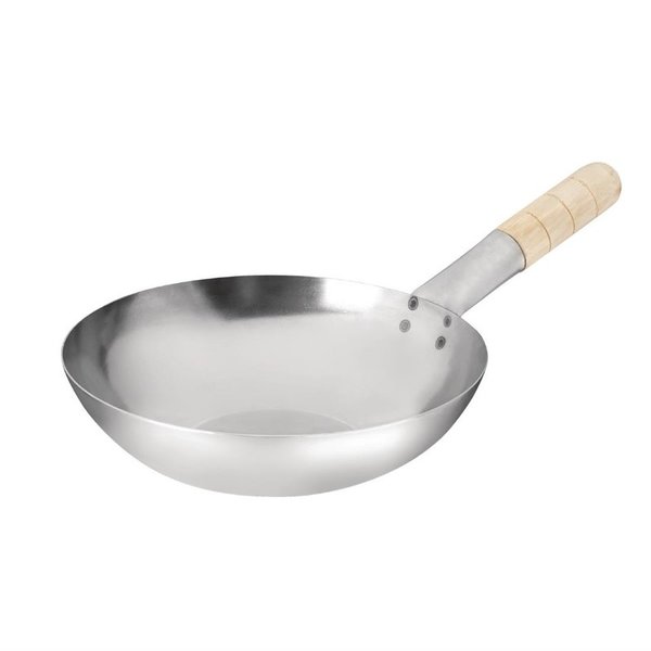 Wokpan staal met platte bodem | 25,4(Ø)cm