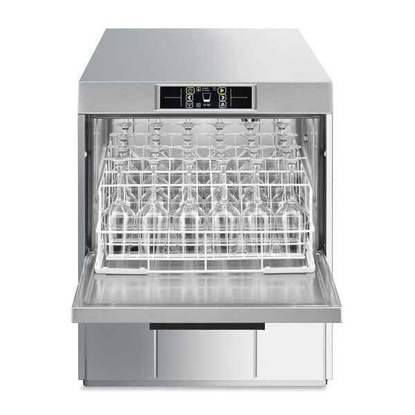 Glazenspoelmachine | TOPLINE | Mand 500x500 | Afvoerpomp | Zeeppomp | Naglanspomp | Breaktank | 230V | Touchscreen | Dubbelwandig | 600x600x720(h)mm