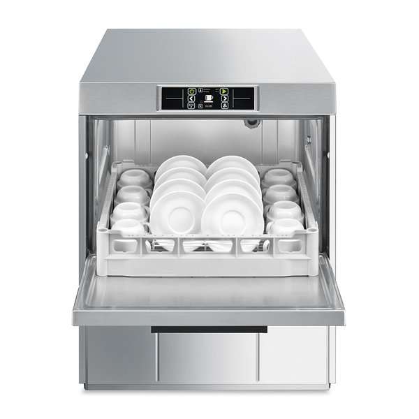 Glazenspoelmachine | TOPLINE | Mand 500x500 | Afvoerpomp | Zeeppomp | Naglanspomp | Ontharder | Breaktank | 230V | Touchscreen | Dubbelwandig | 600x600x720(h)mm