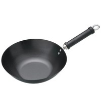 Kitchen Craft Wokpan | Carbonstaal (Antiaanbaklaag) | Div. Warmtebronnen | Platte Bodem | Ø305x120(h)mm
