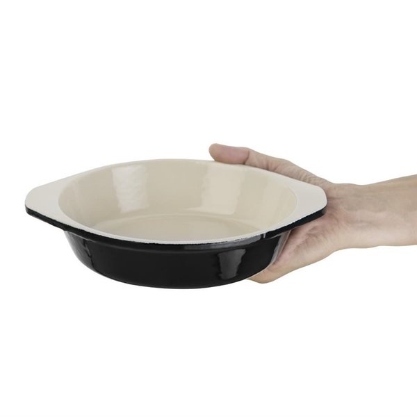 Gratineerschaal  rond zwart  gietijzer 0,75L | 22,5(Ø)x4,5(h)cm