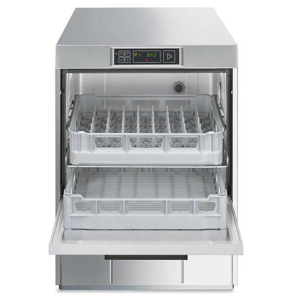 Horeca Vaatwasser | EASYLINE | Dubbele Belading | Mand 500x500mm | 230V | Afvoerpomp | Zeeppomp | Naglanspomp | Breaktank | 600x600x820(h)mm