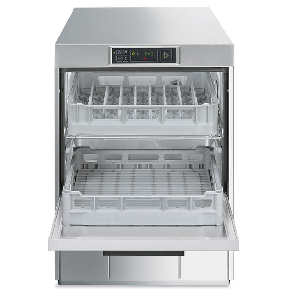 Horeca Vaatwasser | EASYLINE | Dubbele Belading | Mand 500x500mm | 230V | Afvoerpomp | Zeeppomp | Naglanspomp | Breaktank | 600x600x820(h)mm