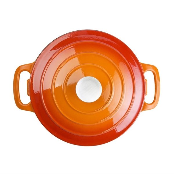 Braadpan rond gietijzer oranje | 23,5(Ø)x12,5(h)