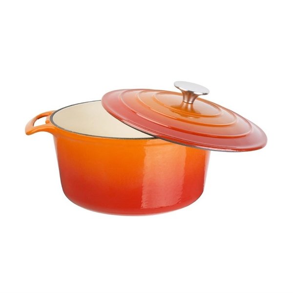 Braadpan rond gietijzer oranje | 23,5(Ø)x12,5(h)