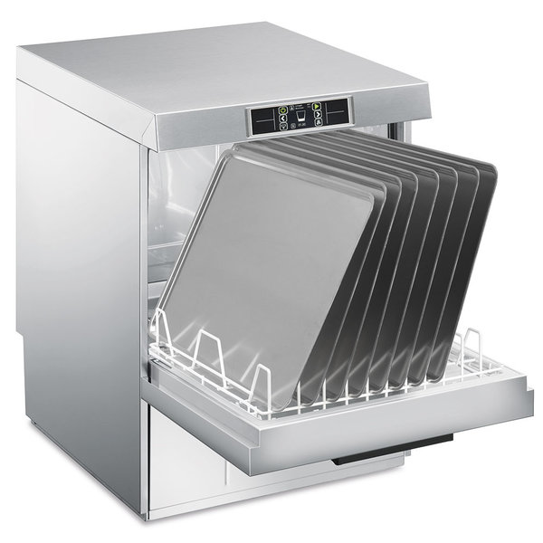 Horeca Vaatwasser | TOPLINE | Touchscreen | Dienbladen/Kratten | Mand 500x500/600x400mm | 230V | Afvoerpomp | Zeeppomp | Naglanspomp | Breaktank | 600x600x820(h)mm