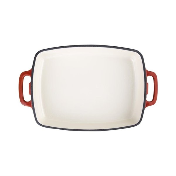 Ovenschaal rood gietijzer rechthoekig 2,8L | 390x235x55(h)mm