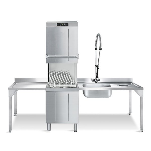 Doorschuifvaatwasser TOPLINE | Naglans/Zeep/Afvoerpomp | Ontharder | Mand 500x500mm | 620x736x1530/2102(h)mm