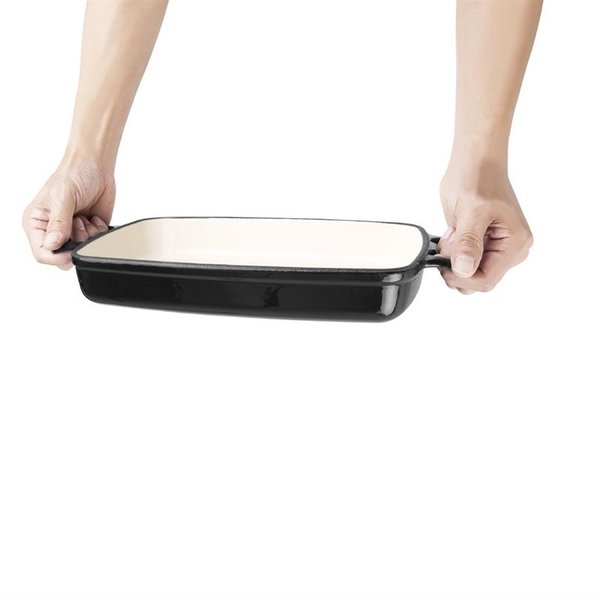 Ovenschaal rechthoekig gietijzer zwart 1,8L | 370x217x40(h)mm