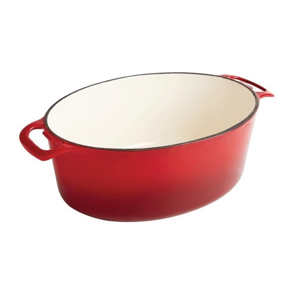 Braadpan ovaal gietijzer rood 5L | 243x295x110(h)mm