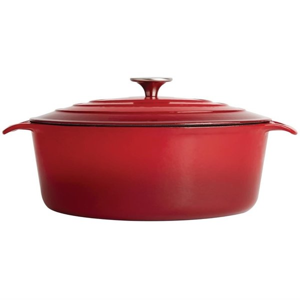 Braadpan ovaal gietijzer rood 5L | 243x295x110(h)mm