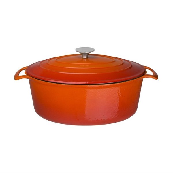 Braadpan ovaal gietijzer oranje 6L | 230x305x125(h)mm