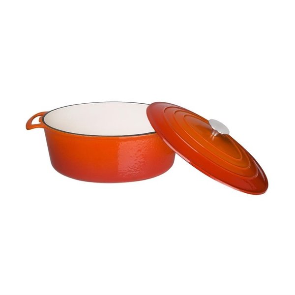 Braadpan ovaal gietijzer oranje 6L | 230x305x125(h)mm