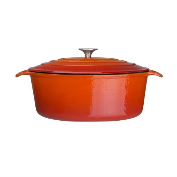 Braadpan ovaal gietijzer oranje 6L | 230x305x125(h)mm