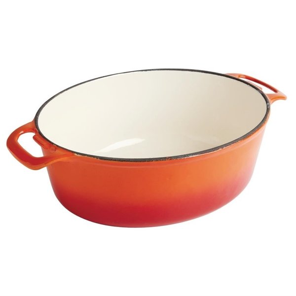 Braadpan ovaal gietijzer oranje 5L | 243x295x110(h)mm