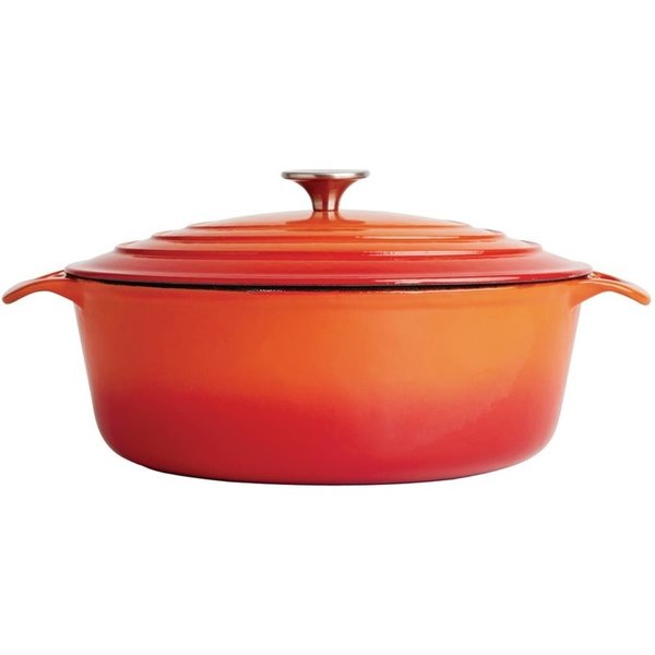 Braadpan ovaal gietijzer oranje 5L | 243x295x110(h)mm