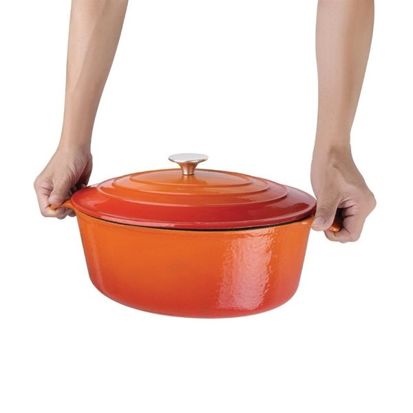 Braadpan ovaal gietijzer oranje 5L | 243x295x110(h)mm