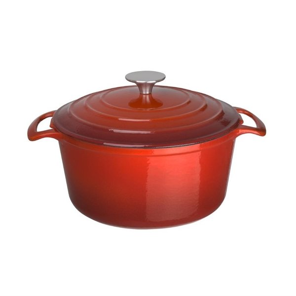 Braadpan rond gietijzer rood 3,2L |  20,5(Ø)x12(h)cm