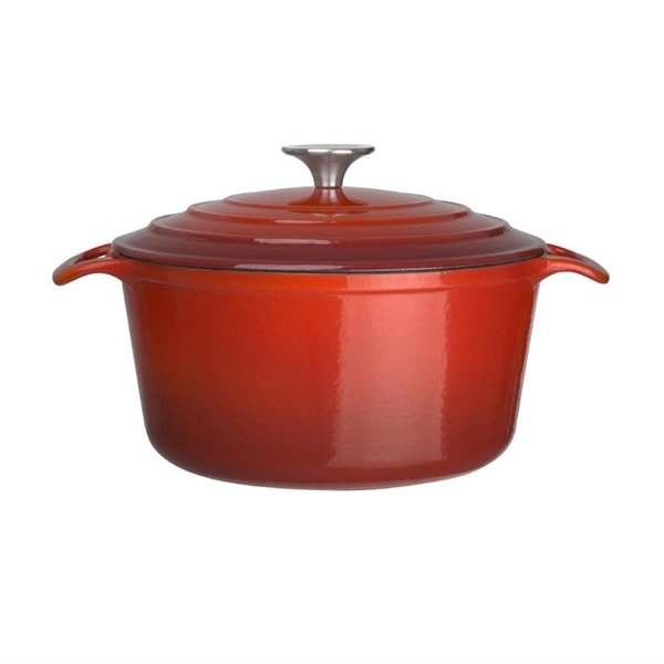 Braadpan rond gietijzer rood 3,2L |  20,5(Ø)x12(h)cm