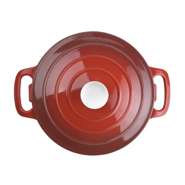 Braadpan rond gietijzer rood 3,2L |  20,5(Ø)x12(h)cm
