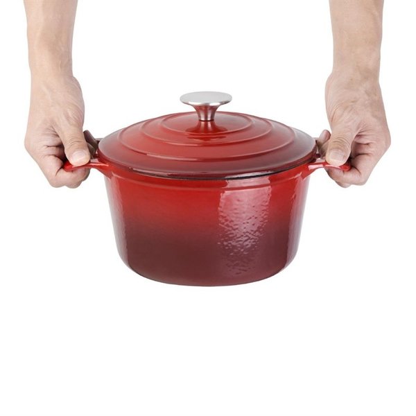 Braadpan rond gietijzer rood 3,2L |  20,5(Ø)x12(h)cm