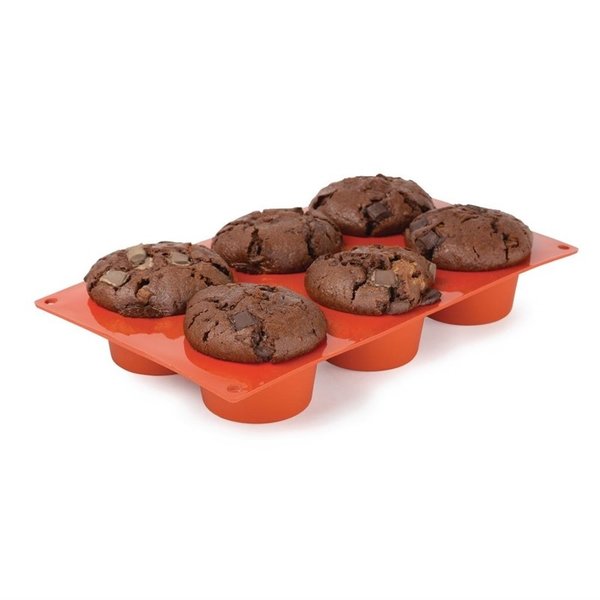 Bakvorm siliconen | Cap. 6 muffins | 175x300x40(h)mm