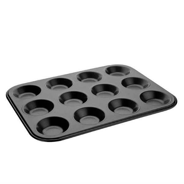 Bakvorm koolstofstaal met anti kleef | Cap. 12 muffins | 14,4(d)x23,8(h)cm