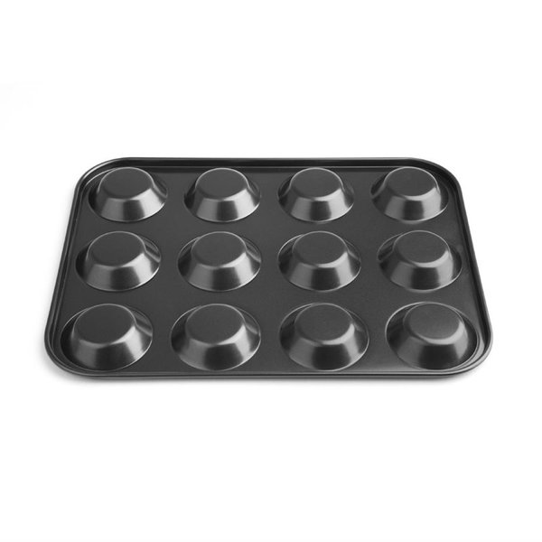 Bakvorm koolstofstaal met anti kleef | Cap. 12 muffins | 14,4(d)x23,8(h)cm
