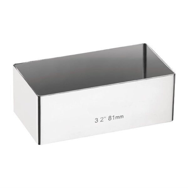 Taartvorm rechthoekig  RVS | 80x40x30(h)mm