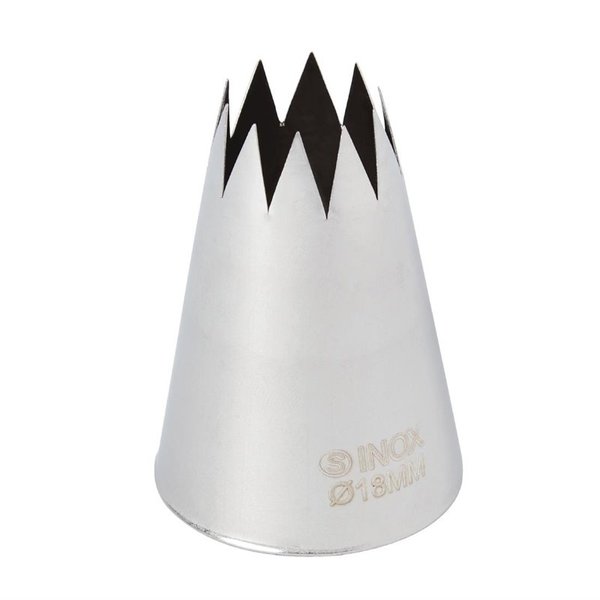 Spuitmond RVS gekarteld 18mm | 3,5(Ø)x4,5(h)cm