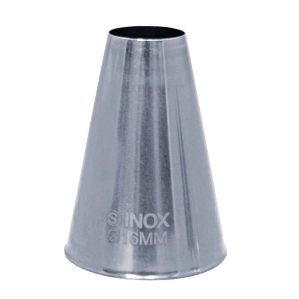 Spuitmond RVS glad 16mm | 3,5(Ø)x5(h)cm
